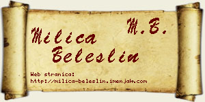Milica Beleslin vizit kartica